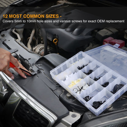 Waywe 166 Pcs Car Retainer Retaining Clips & Screw Grommets For GM Toyota Honda Nissan Mazda