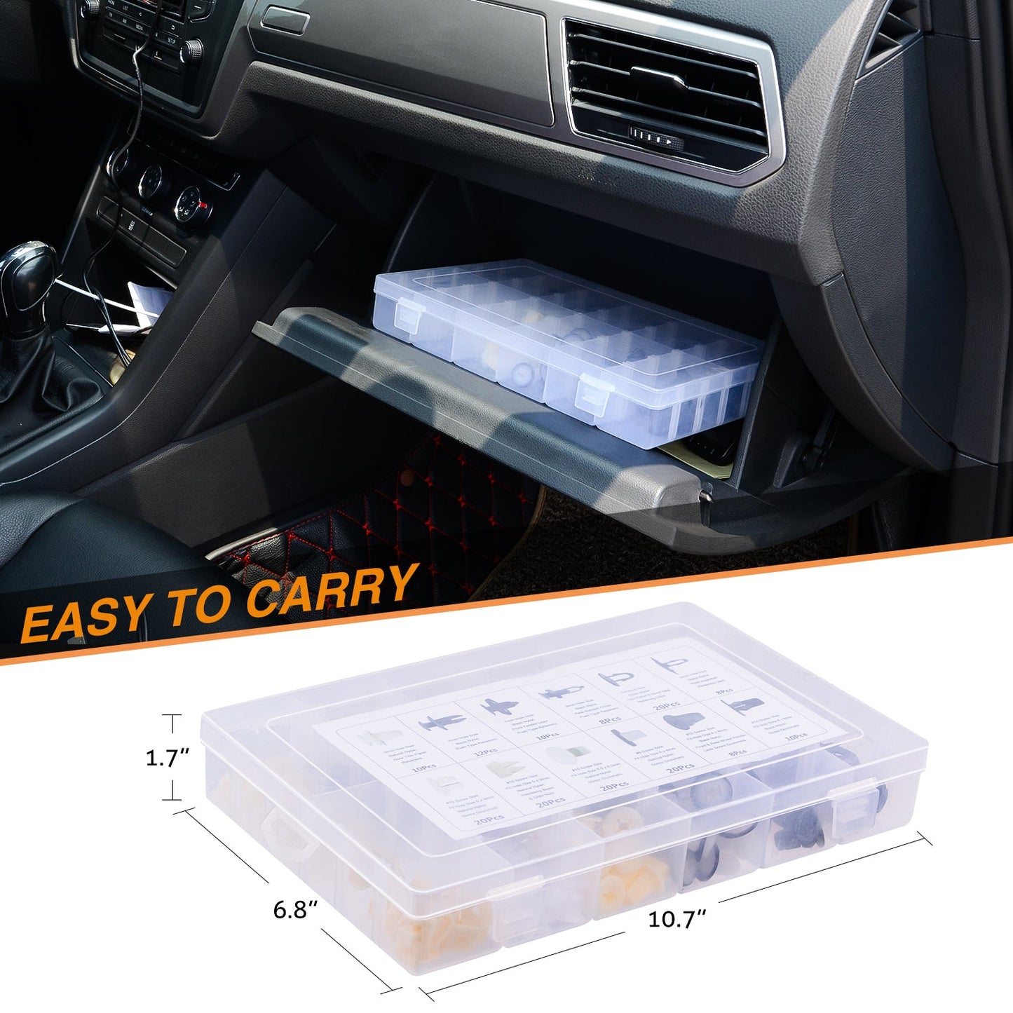 Waywe 166 Pcs Car Retainer Retaining Clips & Screw Grommets For GM Toyota Honda Nissan Mazda