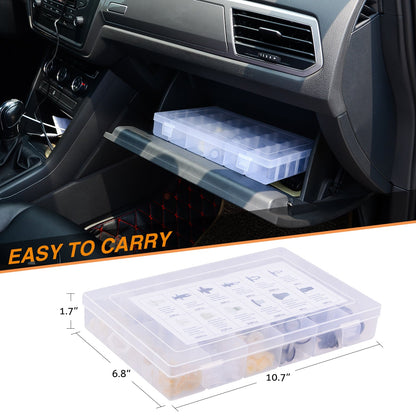 Waywe 166 Pcs Car Retainer Retaining Clips & Screw Grommets For GM Toyota Honda Nissan Mazda