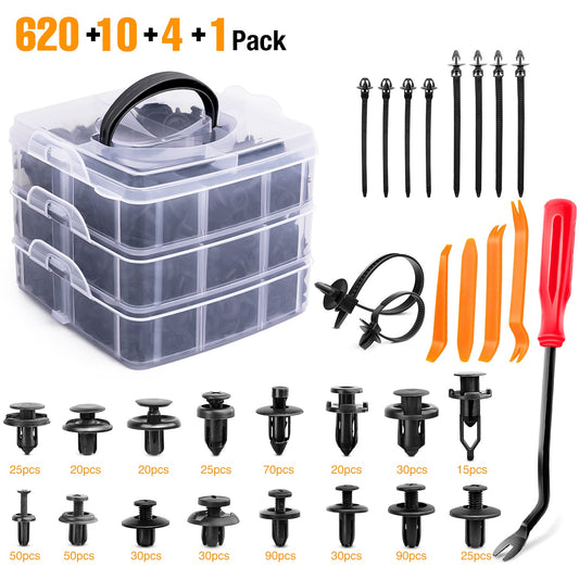 Waywe 635 Pcs Car Push Retainer Retaining Clips For Toyota GM Ford Honda Acura Chrysler