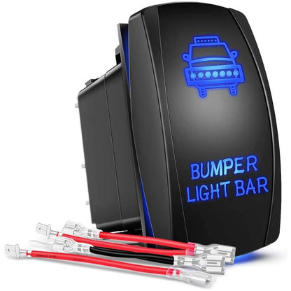 Waywe Bumper Light Bar Rocker Switch Led Lights Bars 5 Pin Laser On Off Switches 20A 12V 10A 24V Jumper Wires Set